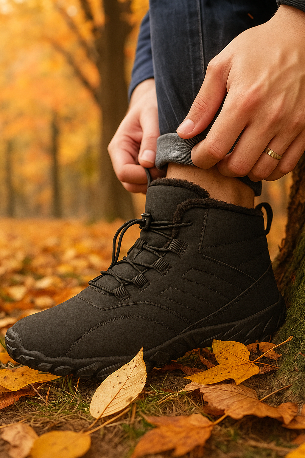 Toeplus Barfotaskor Vinter – Fodrade, Vattenavvisande & Halksäkra
